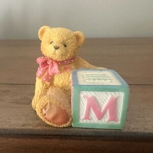 Cherished Teddies Alphabet M Block Figurine, 1995